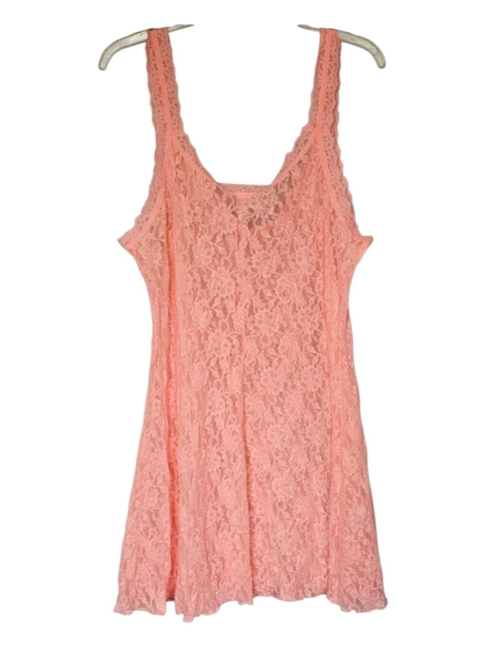 Hanky Panky Peach Orange Stretch Lace Chemise Nightgown Dress‎ Size 2X